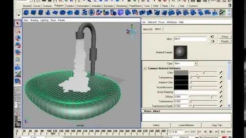 Creating Water falling from Tap Using Maya Dinamics particles