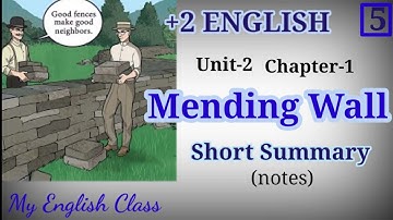 Mending wall| summary| in Malayalam| in English| Plus two English chapters summary