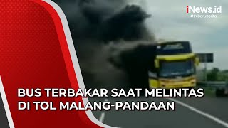 Bus Terbakar saat Melintas di Tol Malang-Pandaan