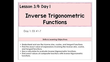 3.9-A Inverse Trig Functies Video