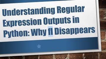 Understanding Regular Expression Outputs in Python: Why fl Disappears