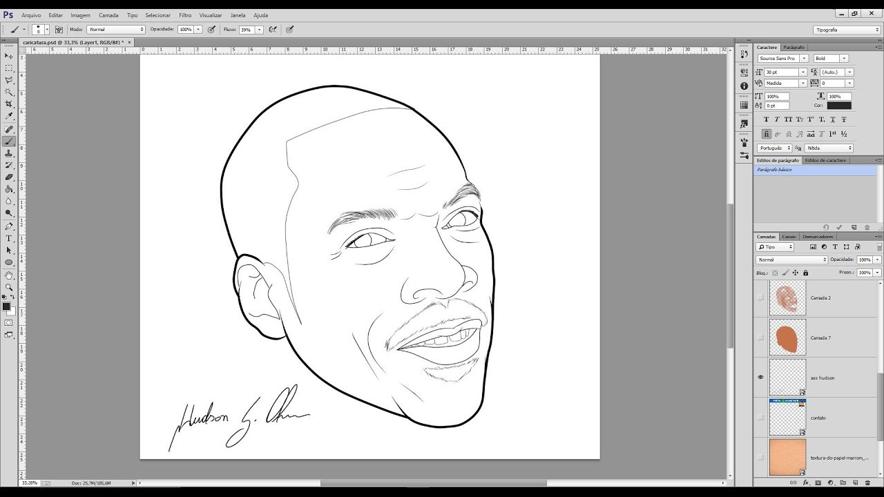 TRANSFORMAR FOTO EM DESENHO CARICATURA LINEWORK PARTE 1