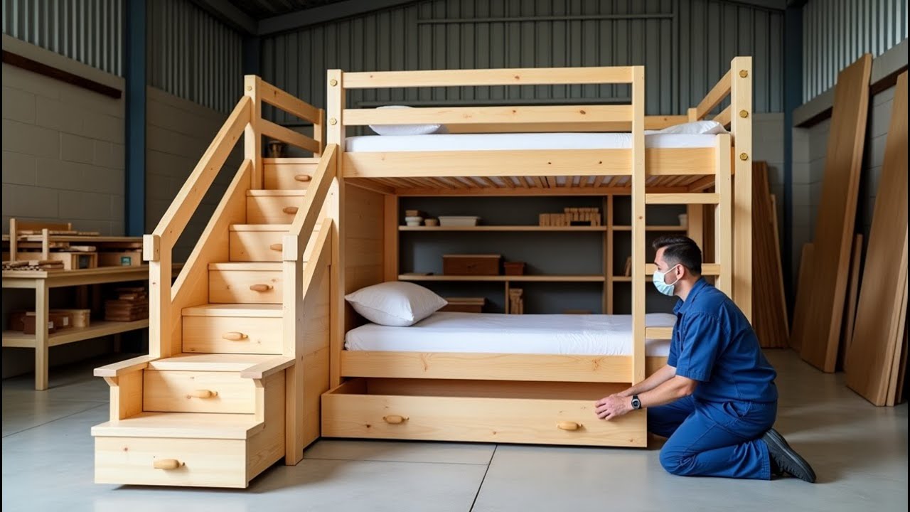 Step by Step to Create Your Dream Bunk Bed: Turning Raw Wood into Living Art, Every Detail is a Feat