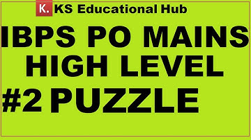 HIGH LEVEL PUZZLE for IBPS PO MAINS #2 || Puzzle for IBPS CLERK