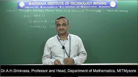 Laplace Transform  of elementary functions -Session 1 Dr.Srinivasa A.H