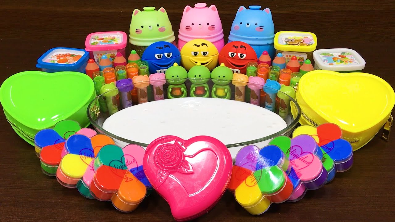 Mixing Random into GLOSSY Slime ! Satisfying Slime Video 