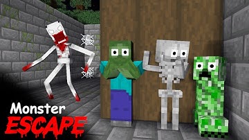 ESCAPE IN SCP-096 MAZE - Monster School - Minecraft Animation