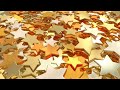 Rotating Pile Of Gold Shiny Star Shaped Metal Tokens Reflecting Light 4K Motion Background for Edits