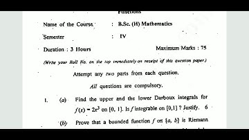 Riemann Integration and Series of functions, B.Sc. (Hons) Mathematics, Previous Question paper 2019