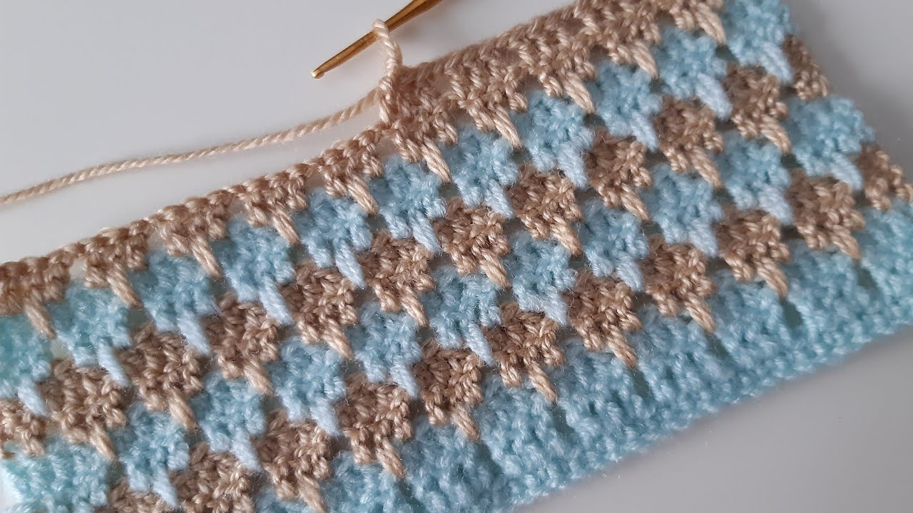 Learn To Crochet Two Color Amazing Blanket Very Beautiful And Attractive With Modern Design After You Done Yo Crochet Crochet Stitches Video Crochet Tutorial