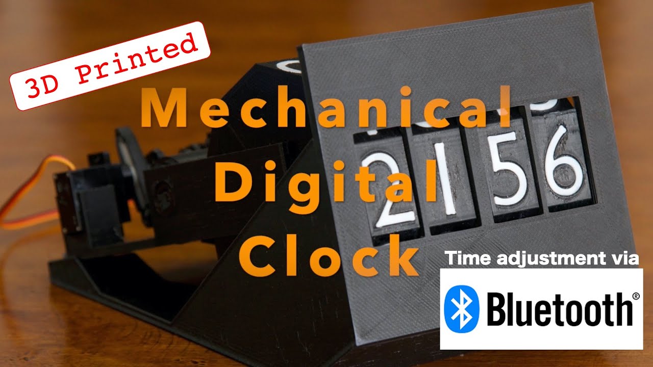 3D printed mechanical digital clock - YouTube