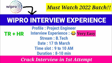Wipro Interview experience letest | Wipro interview questions | Wipro TR and HR questions