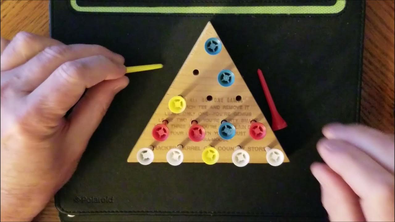 Cracker Barrel Triangle Pegboard Game, Solutions 1 & 2 YouTube