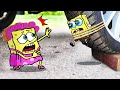 Ohh no my son  car crushing spongebob mommy vs spongebob baby   crushing crunchy  soft things