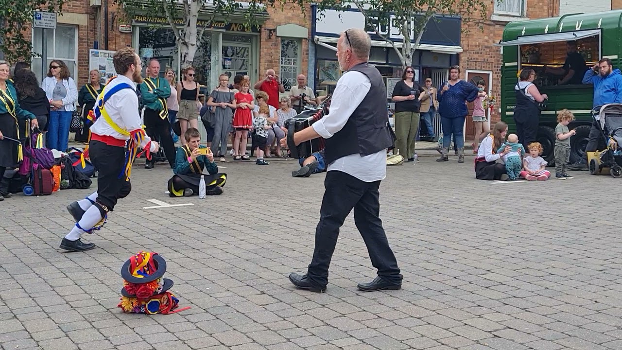 Moulton Morris Men dancing a Jig at Bromyard Folk Festival 2021