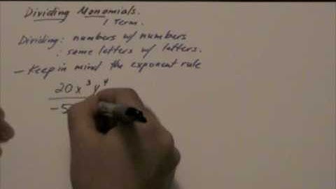 Dividing Monomials