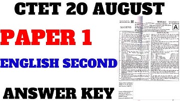 CTET 2023 ENGLISH 2ND Answer Key | ctet analysis 2023 | 20 august ctet paper 2023 | ctet answer key
