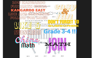 China Kangaroo 2015 MATH easy Grade 3-4 olympic#olympic #math #grade3 #prime #easy #kangaroo #grade4