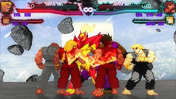Evil Ken, Evil Ryu & Dragon Claw vs Evil Ryu MB, Super Ken & Dark Storm K