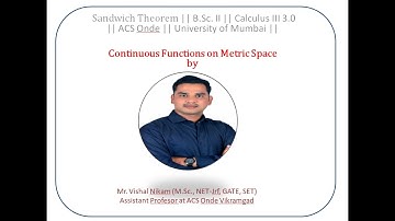Sequential Criteria For Continuous functions || Metric Space || ACS Onde || Mumbai University