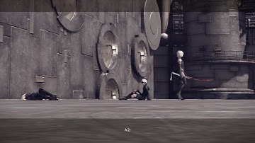 Nier: Automata Route C - God Box Obtain Keys: A2 Kills Operator 210 Saving 9S Dialogue Cutscene