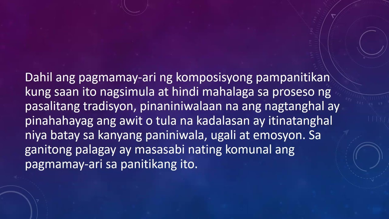 PANITIKAN BAGO DUMATING ANG MANANAKOP