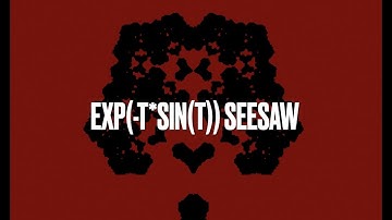 exp(t-sin(t)) seesaw GLSL shader on p5.js generative art