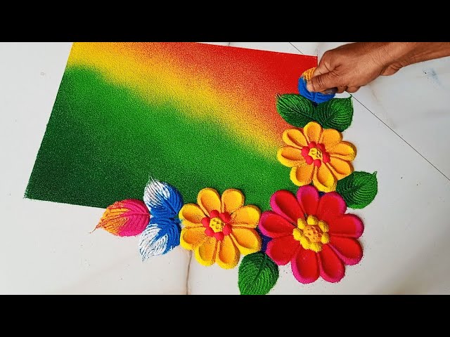 Graduation Welcome Design Rangoli Welcome Rangoli Design With Flowers