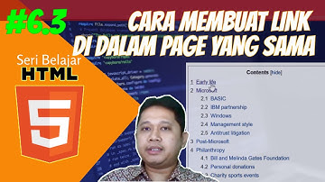 #6.3 Belajar HTML Cara Membuat Link / Hyperlink di dalam page yang sama untuk pemula