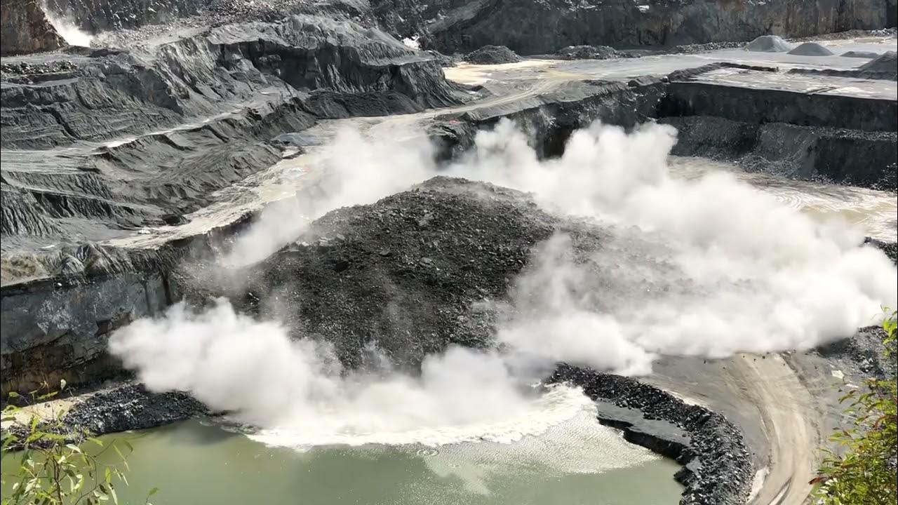 Hard rock quarry blast!! YouTube