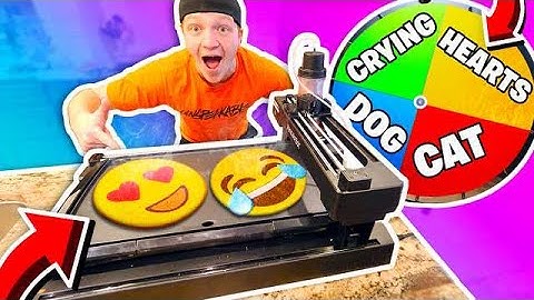 PANCAKE ART ROBOT CHALLENGE WITH MYSTERY WHEEL!