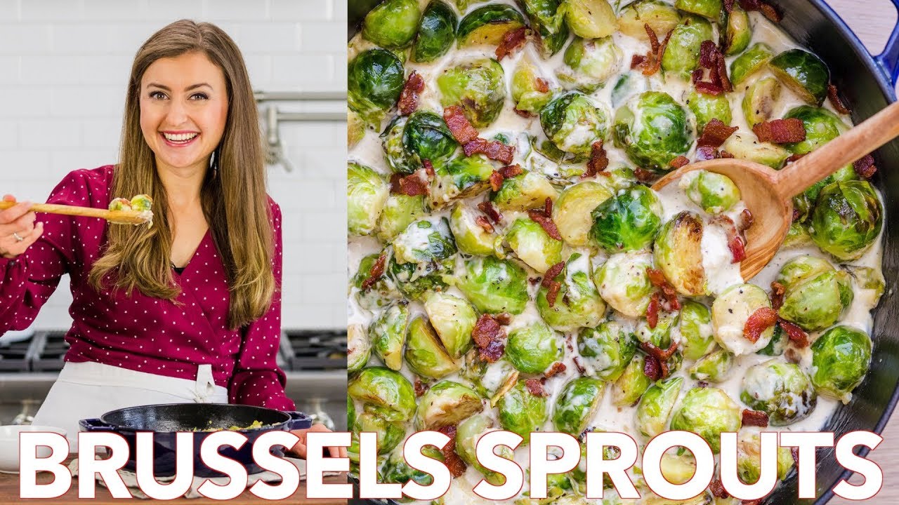 How To Cook Brussels Sprouts Recipe in Alfredo Sauce - Natasha's Kitchen