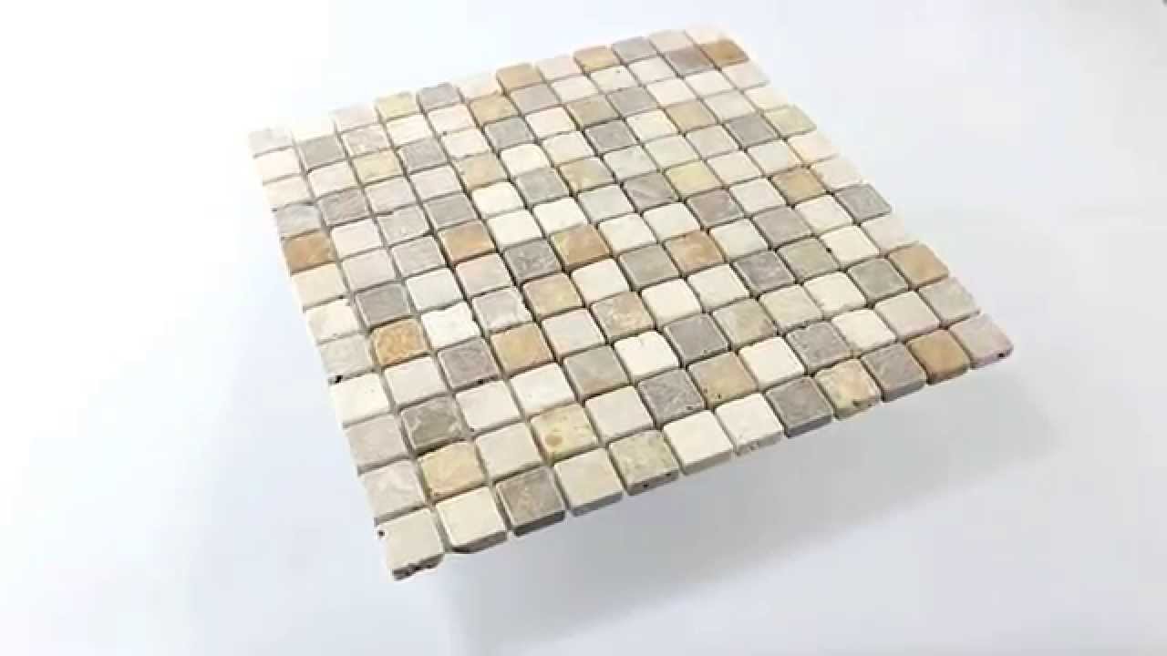 Travertin naturstein mosaik fliesen braun beige rot youtube