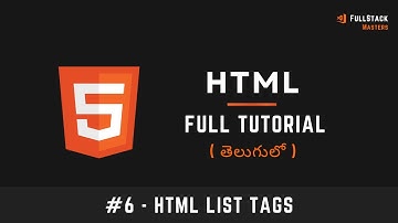 #6 HTML Full Course in Telugu | HTML List Tags | #htmlcourse #htmlforbeginners