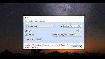 Free software to print on Bank Cheques All the Countries