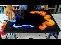 Fire and Ice! Acrylic Pour Painting - Abstract Fluid Art - Pour Art