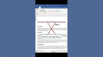 MS-Word Trick: How to Select All Text with Similar Formatting in Microsoft Word.
