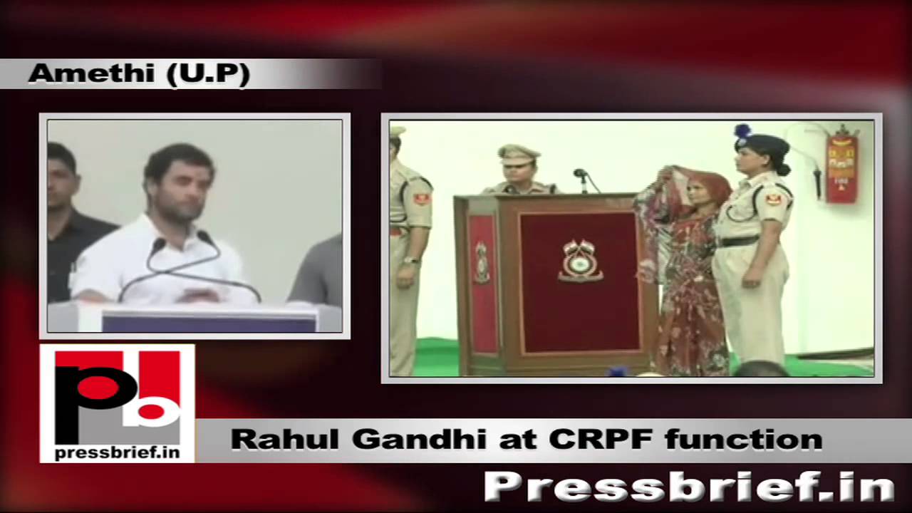 Rahul Gandhi speaks at CRPF function in Amethi Part 01