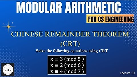 Chinese Remainder Theorem||Example Model question paper||22MATS11||2022-Scheme Vtu||Dr. Sujata T