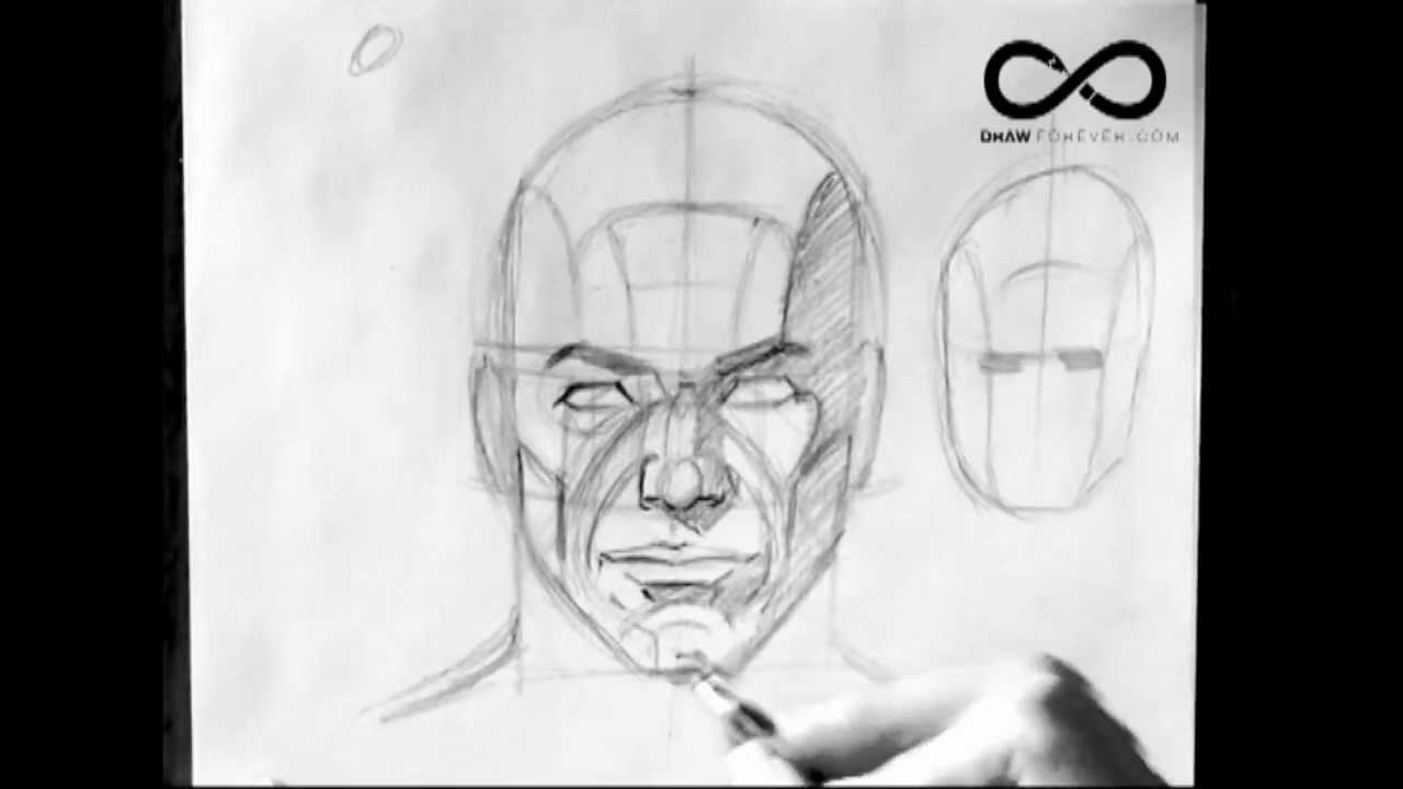 how to draw a head front view planes and shadows drawforever com