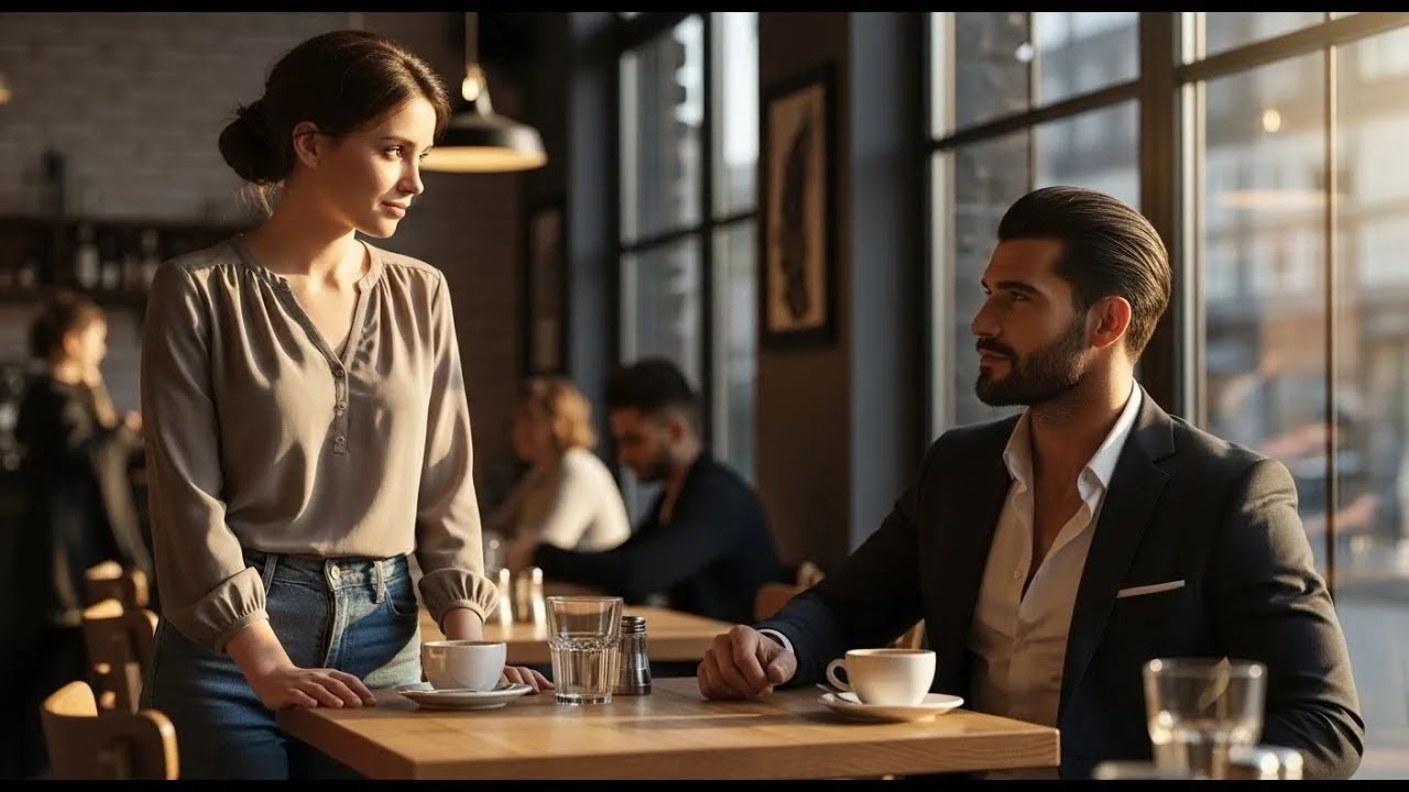 „Kann ich hier sitzen-“, fragt die Mutter – „Nur wenn du auch isst“, sagt der Milliardär-Chef