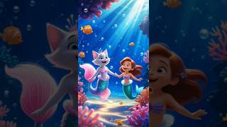&quot;Mermaid Cat Dances with Her Ocean Friend 💞🌊 | Fantasy Underwater Short&quot;..#viral #viralvideo #shorts