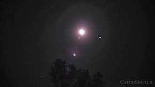 Iss International Space Station Transits The Moon - Night Camera 05.08.2025