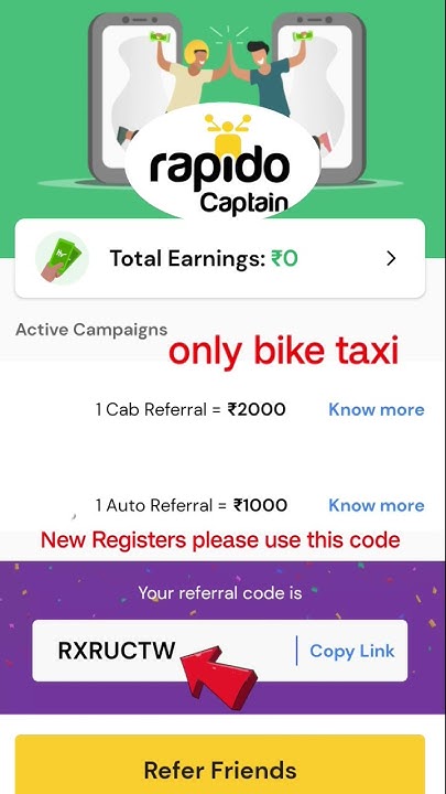 rapido Referral code bike taxi - YouTube