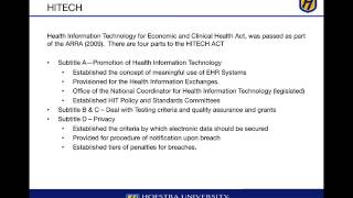 Module 7 - Govt Regulation - Health Information Tech
