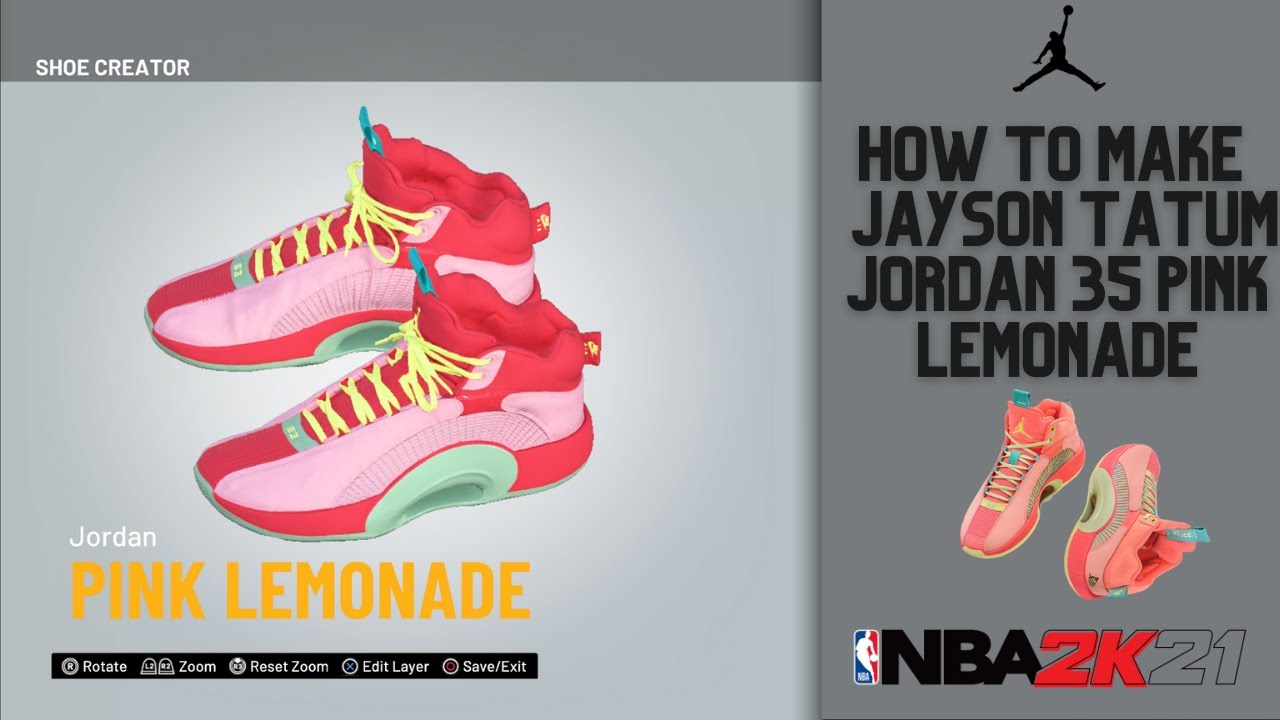 How to make Jayson Tatum's Jordan 35 Pink Lemonade in NBA2K21 