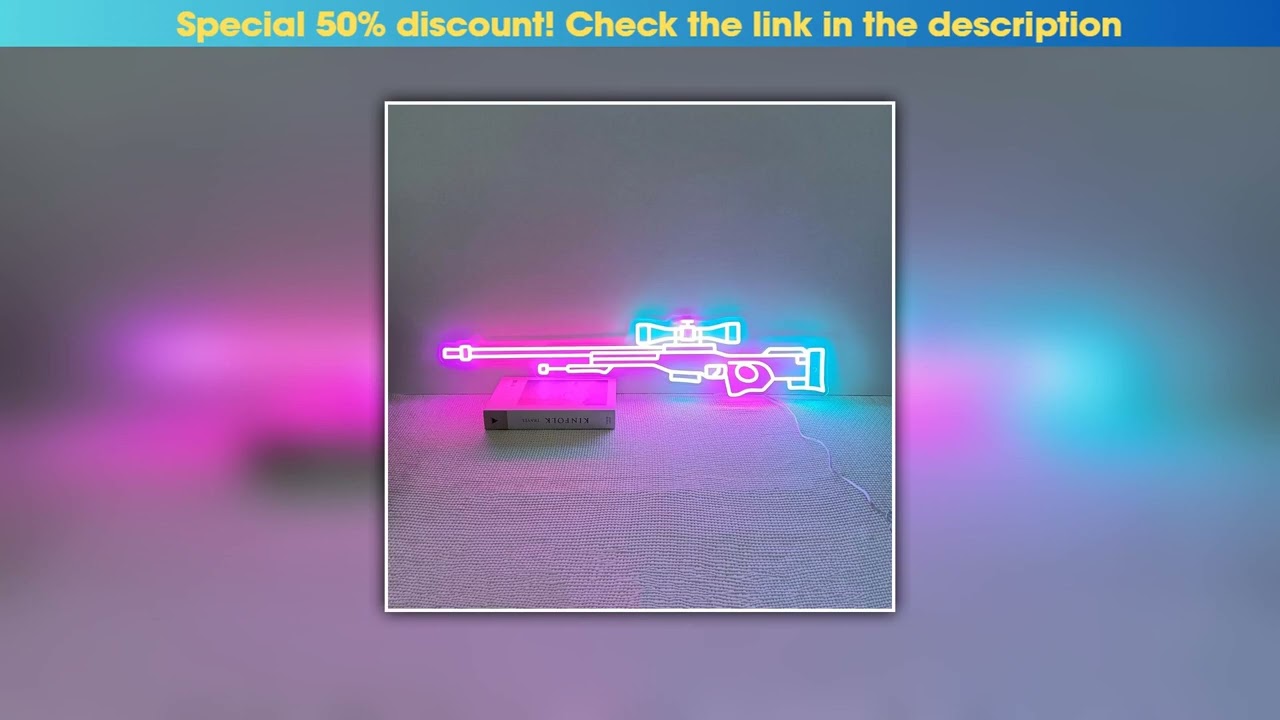 Flash Sale Gun Neon Sign,  Handgun Neon Wall Art, Custom Neon Signs, Gaming Room Decor, Party Sign,