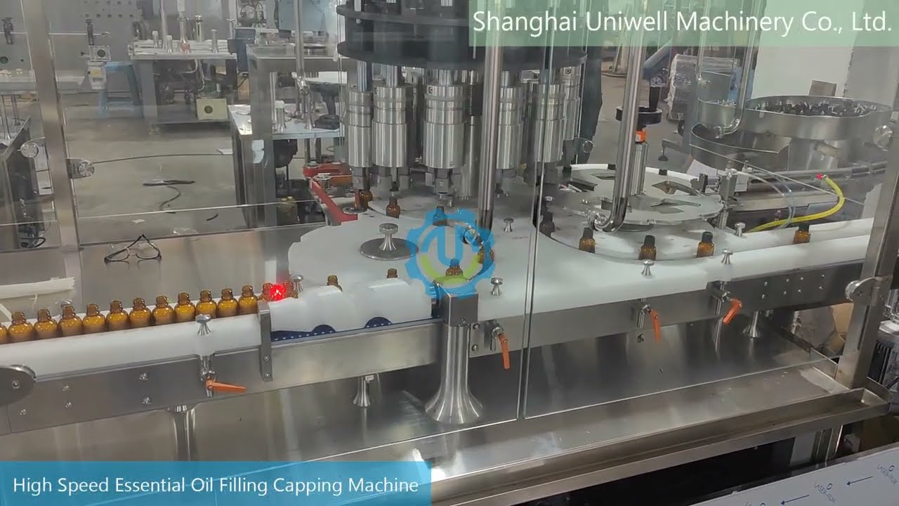 High Speed Amber Glass Essential Oil Bottle Filling and Capping Machine Driven by Servo Motor