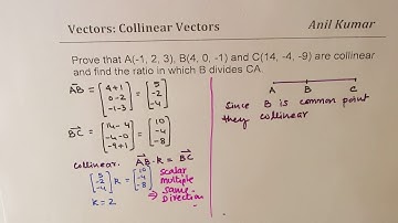 Prove that the Vectors are Collinear and Find the Ratio in which B divides AC - EDEXCEL - GCSE