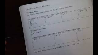 Survey of Calculus Lesson 2.2 Example #1 Constant Rule of Differentiation